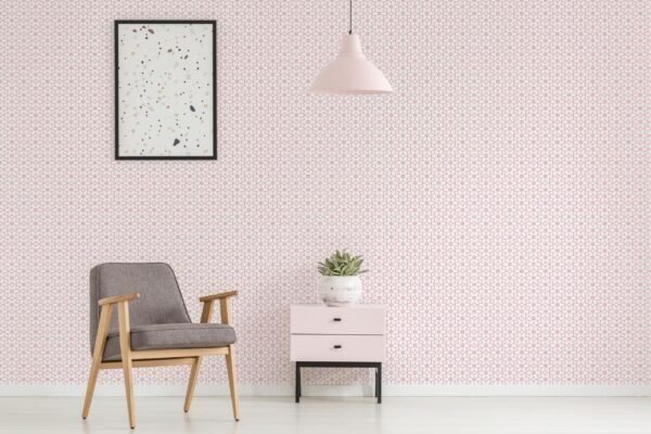 Blush Geometric Blooms Wallpaper
