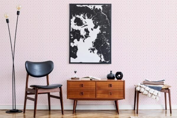 Blush Geometric Blooms Wallpaper - Image 2