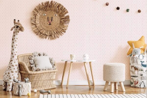 Blush Geometric Blooms Wallpaper - Image 3