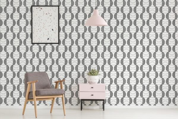 Black And White Vintage Geometric Wallpaper