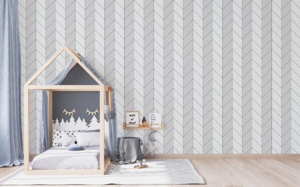 Bison Beige Herringbone Wallpaper - Image 3