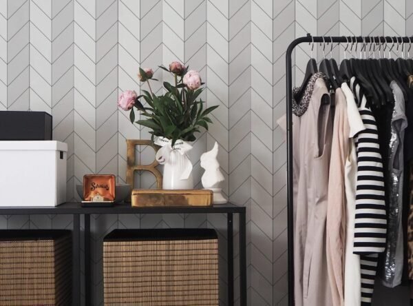 Bison Beige Herringbone Wallpaper - Image 4